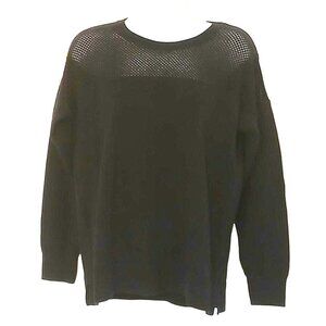 Banana Republic Womens Fishnet Sweater Size M Edgy Biker Gothic Artsy Black